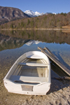 Slovenia - Ribcev Laz - small boat - Bohinj Lake in Spring - photo by I.Middleton