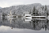 Slovenia - Ribcev Laz - view across Bohinj Lake in winter - photo by I.Middleton