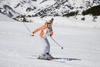 Slovenia - blond girl skiing on Vogel mountain in Bohinj - photo by I.Middleton