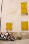 Slovenia - Piran: motorbike and old faade - photo by I.Middleton