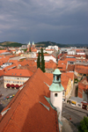 View from the bell tower of the Church of Saint John the Baptist of the red tiled roodtops of Maribor, Slovenia - photo by I.Middleton