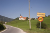 Village of Kostrivnica - sign and road, Rogaska Slatina, Slovenia - photo by I.Middleton