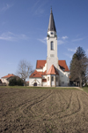 field and Church of Saint Nicholas in Murska Sobota, Prekmurje, Slovenia - photo by I.Middleton
