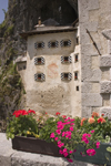 Predjama castle - Predjamski Grad - flower pots, Slovenia - photo by I.Middleton