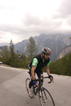 Slovenia - Julian Alps as a cyclist races on Vrsic pass - photo by I.Middleton