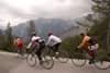 Slovenia - Julian Alps as cyclists race on Vrsic pass, the highest in Slovenia - photo by I.Middleton