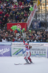 Womens world cup slalom - celebrating a good mark, Kranjska Gora, Podkoren, Slovenia - photo by I.Middleton