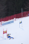 skier passing a gate - Golden fox, Womens world cup giant slalom, Kranjska Gora, Podkoren, Slovenia - photo by I.Middleton