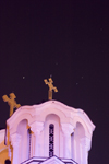 Serbian orthodox church of Saints Cyril and Methodius - night sky, Ljubljana - photo by I.Middleton