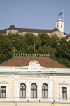Slovenia - Ljubliana: top floor of the Philharmonic Academy with Ljubljana castle in background - photo by I.Middleton