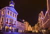 Town hall and the old town, Christmas lights, Ljubljana, Slovenia - photo by I.Middleton