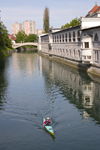 Canoeing on the Ljubljanica river, Ljubljana, Slovenia - photo by I.Middleton