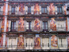 Spain / Espaa - Madrid: Plaza Mayor - faade with paintings - Casa de la Panadera - photo by A.Hernandez