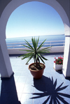 Spain / Espaa - Salobrea, Granada, Andalucia: balcony over the Mediterranean Sea - flower pot - photo by F.Rigaud