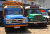 Colombo, Sri Lanka: Tata and Isuzu trucks near the Hamza building - Woodlands hotel - 4th Cross street - Pettah - photo by M.Torres