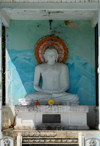 Galle, Southern Province, Sri Lanka: Buddha in the shade - near the train station - photo by M.Torres