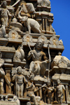 Galle, Southern Province, Sri Lanka: Hindu temple - detail of gopuram aka vimanam - photo by M.Torres