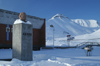 Svalbard - Spitsbergen island - Pyramiden: world's most Northerly Lenin bust in front of the sports center - photo by A. Ferrari