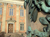 Stockholm, Sweden: Riddarhuset and base of statue of Gustav II Adolph - photo by M.Bergsma