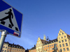 Sweden - Stockholm: pedestrian sign - Kornhamnstorg square - Gamla Stan (photo by M.Bergsma)
