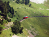 Switzerland / Suisse / Schweiz / Svizzera - Mt Pilatus: train on mountain side / train  flan de montagne - photo by C.Roux