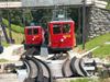 Switzerland / Suisse / Schweiz / Svizzera - Mt Pilatus (Unterwalden - Obwalden half Kanton): trains at the midway station - Cog railway / station intermdiaire - photo by C.Roux