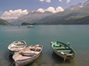 Switzerland - Maloja / Maloggia - Graubnden / Grigioni canton - 3 small boats on Lake Silvaplana / Silvaplanersee - photo by J.Kaman