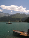 Switzerland - Maloja / Maloggia - Graubnden / Grigioni canton - mountains and Lake Silvaplana / Silvaplanersee - photo by J.Kaman