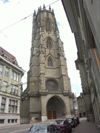 Switzerland / Suisse / Schweiz / Svizzera -  Fribourg / Freiburg: St Nicholas cathedral - tower / cathedrale St-Nicolas - tour (photo by Christian Roux)