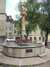 Switzerland / Suisse / Schweiz / Svizzera -  Fribourg / Freiburg: fountain near the Cathedral /  fontaine historique prs st-nicolas (photo by Christian Roux)