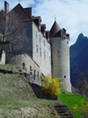 Switzerland / Suisse / Schweiz / Svizzera -  Gruyres: castle /  le chteau - centre europen de l'art fantastique, donjon du 13th (photo by Christian Roux)