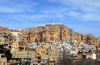 Syria - Maalula: the town - where Aramaic, the language of Christ, is still spoken - Hotel Maaloula on the top of the cliff - photographer: M.Torres