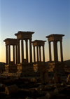 Syria - Palmyra: Tetrapylon - dusk - photo by J.Wreford