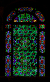 Syria - Damascus: Omayyad Mosque - stained glass window - Islamic geometric and floral motives - photographer: M.Torres