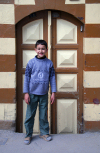 Damascus, Syria: Damascene boy and door - photographer: M.Torres