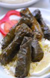 Damascus, Syria: Dolma - stuffed leaves - food - the 'Oriental' - Syrian-Armenian restaurant - old town - photographer: M.Torres