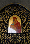 Syria - Seidnaya: icon at the monastery - the Virgin with baby Jesus - undergoing restauration - photo by M.Torres