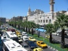 Syria - Damascus: traffic - Dankiz Mosque and An'Nasr street, formerly a Military School - photographer: D.Ediev