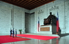 Taipei, Taiwan: Chiang Kai-shek Memorial Hall - large bronze statue of Chiang, flanked by ROC flags - change of the guard - photo by M.Torres