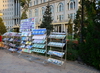 Dushanbe, Tajikistan: books by or about president Emomali Rahmon in front of the National Library - Dusti square - photo by M.Torres
