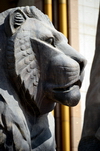 Dushanbe, Tajikistan: lion at the Ismoil Somoni monument on Dusti square - photo by M.Torres