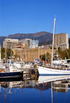 Hobart, Tasmania, Australia: harbour scene - boats and Customs House - photo by A.Bartel
