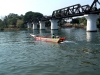 Thailand - Kanjanaburi: Klong tail boat and Kwai bridge (photo by Llonaid)