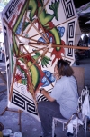 Thailand - Bo Sang: artisan painting umbrellas - dragon (photo by J.Kaman)