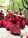 Tibet - Sera Monastery: monks - one of the 'great three' Gelukpa university monasteries of Tibet - photo by P.Artus