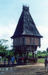 East Timor - Timor Leste - Lautm / Lautein: Timorese traditional architecture - stilt house - Fataluku people sacred house / casa sagrada do povo Fataluku (photo by Mrio Tom)