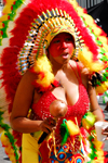 Port of Spain, Trinidad and Tobago: girl with indian costume and maraca during carnival - photo by E.Petitalot