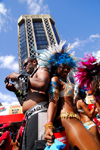 Port of Spain, Trinidad and Tobago: revlers dance the calypso near the Central Bank Tower - Eric Williams Plaza - carnival - photo by E.Petitalot