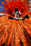 Port of Spain, Trinidad and Tobago: man with red costume during the carnival parade - photo by E.Petitalot