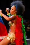 Port of Spain, Trinidad and Tobago: woman singing and dancing during carnival - photo by E.Petitalot